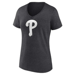 Philadelphia Phillies Women's Personalized Monochrome Name & Number V-Neck T-Shirt - MLB