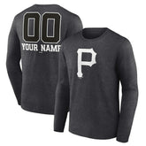 Pittsburgh Pirates Personalized Monochrome Name & Number Long Sleeve T-Shirt - MLB