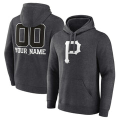 Pittsburgh Pirates Personalized Monochrome Name & Number Pullover Hoodie - MLB