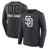San Diego Padres Personalized Monochrome Name & Number Long Sleeve T-Shirt - MLB