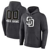 San Diego Padres Personalized Monochrome Name & Number Pullover Hoodie - MLB