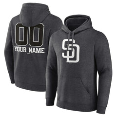 San Diego Padres Personalized Monochrome Name & Number Pullover Hoodie - MLB