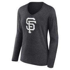 San Francisco Giants Women's Personalized Monochrome Name & Number Long Sleeve V-Neck T-Shirt - MLB