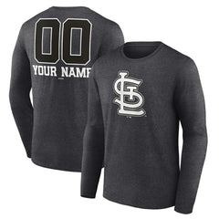 St. Louis Cardinals Personalized Monochrome Name & Number Long Sleeve T-Shirt - MLB