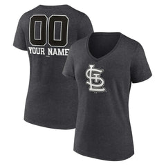 St. Louis Cardinals Women's Personalized Monochrome Name & Number V-Neck T-Shirt - MLB