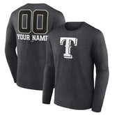 Texas Rangers Personalized Monochrome Name & Number Long Sleeve T-Shirt - MLB
