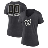 Washington Nationals Women's Personalized Monochrome Name & Number V-Neck T-Shirt - MLB