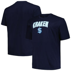 Seattle Kraken Profile Big & Tall Arch Over Logo T-Shirt - Navy - NHL