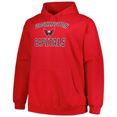 Washington Capitals Profile Big & Tall Arch Over Logo Pullover Hoodie - Red - NHL