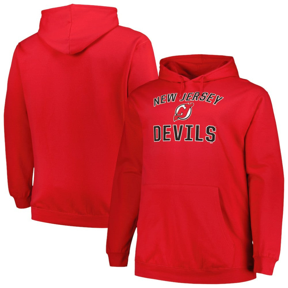 New Jersey Devils Profile Big & Tall Arch Over Logo Pullover Hoodie - Red - NHL