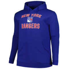 New York Rangers Profile Big & Tall Arch Over Logo Pullover Hoodie - Blue - NHL