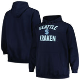 Seattle Kraken Profile Big & Tall Arch Over Logo Pullover Hoodie - Deep Sea Blue - NHL
