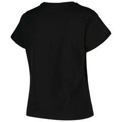 Pittsburgh Penguins Profile Women's Plus Size Arch Over Logo T-Shirt - Black - NHL