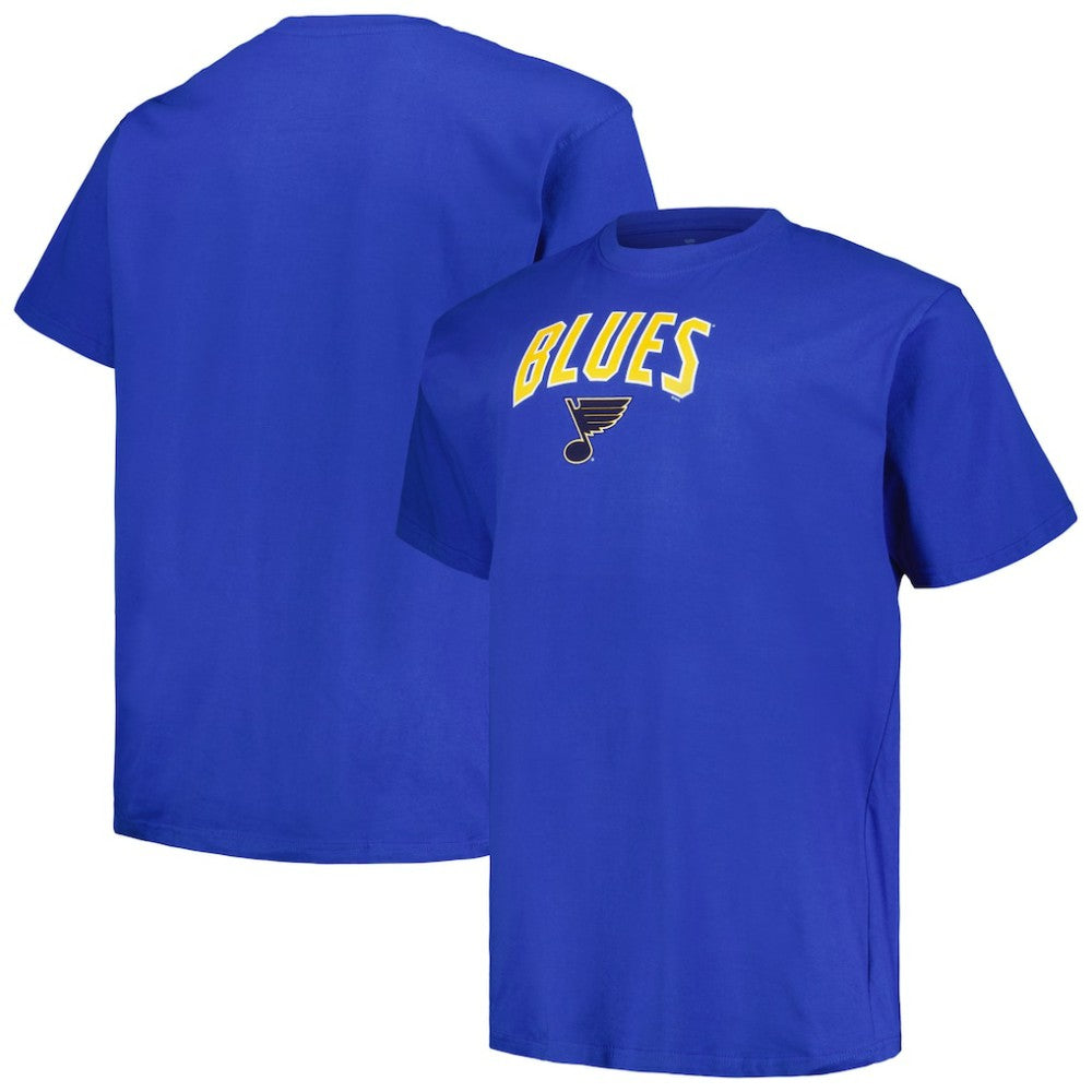 St. Louis Blues Profile Big & Tall Arch Over Logo T-Shirt - Blue - NHL