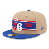 Philadelphia 76ers 2024 NBA Draft 59FIFTY Fitted Hat Tan/Royal - NBA