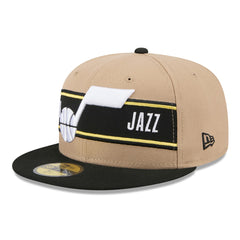 Utah Jazz 2024 NBA Draft 59FIFTY Fitted Hat Tan/Black - NBA