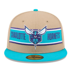 Charlotte Hornets 2024 NBA Draft 59FIFTY Fitted Hat Tan/Teal - NBA