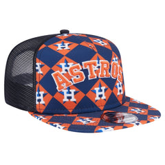 Houston Astros New Era Seeing Diamonds A-Frame Trucker 9FIFTY Snapback Hat - MLB
