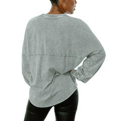 Minnesota Vikings Gameday Couture Women's Snow Wash Oversized Long Sleeve T-Shirt – Gray | NFL