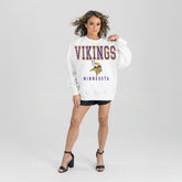 Minnesota Vikings Gameday Couture Women's Sunday Drives Oversized Crewneck Pullover Sweatshirt – White | NFL