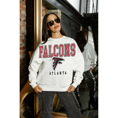 Atlanta Falcons Gameday Couture Women's Sunday Drives Oversized Crewneck Pullover Sweatshirt – White | NFL
