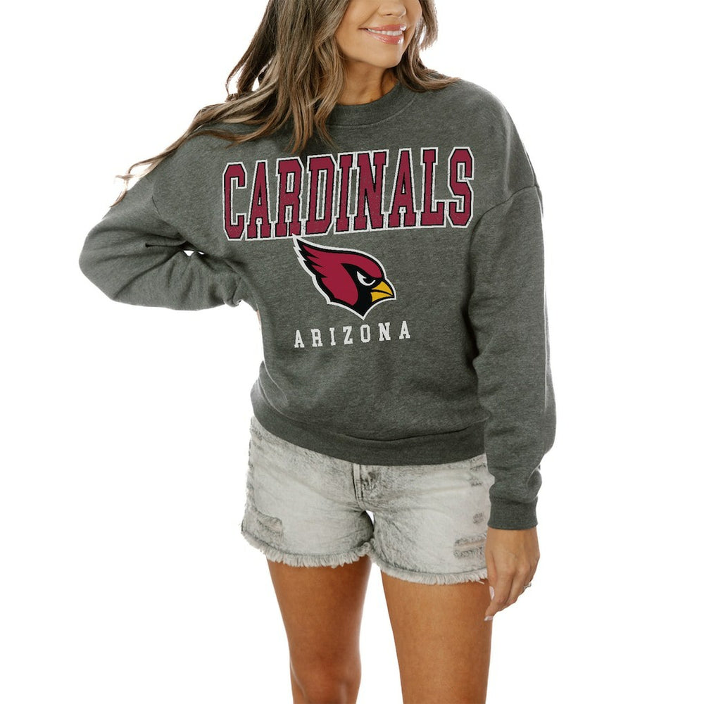 Arizona Cardinals Gameday Couture Women's Oversized Bring The Energy Pullover Sweatshirt – Charcoal | NFL