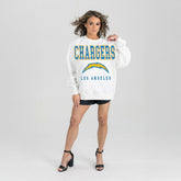Los Angeles Chargers Gameday Couture Women's Sunday Drives Oversized Crewneck Pullover Sweatshirt – White | NFL
