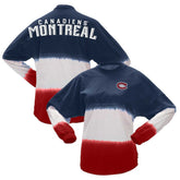 Montreal Canadiens Fanatics Women's Ombre Long Sleeve T-Shirt - Navy/Red - NHL