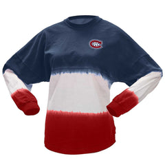 Montreal Canadiens Fanatics Women's Ombre Long Sleeve T-Shirt - Navy/Red - NHL