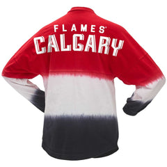 Calgary Flames Fanatics Women's Ombre Long Sleeve T-Shirt - Red/Black - NHL