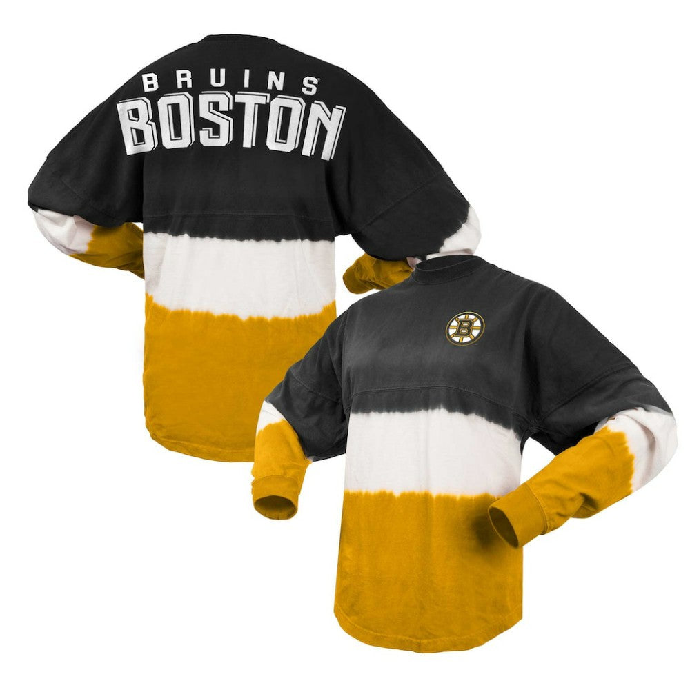 Boston Bruins Fanatics Women's Ombre Long Sleeve T-Shirt - Black/Gold - NHL