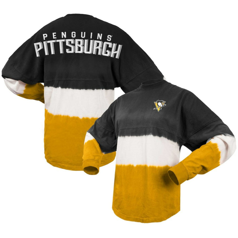 Pittsburgh Penguins Fanatics Women's Ombre Long Sleeve T-Shirt - Black/Gold - NHL