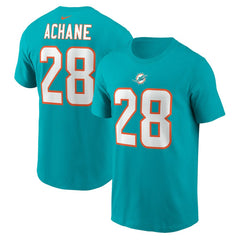 De’Von Achane Miami Dolphins Player Name & Number T-Shirt Aqua | Nike for Sale