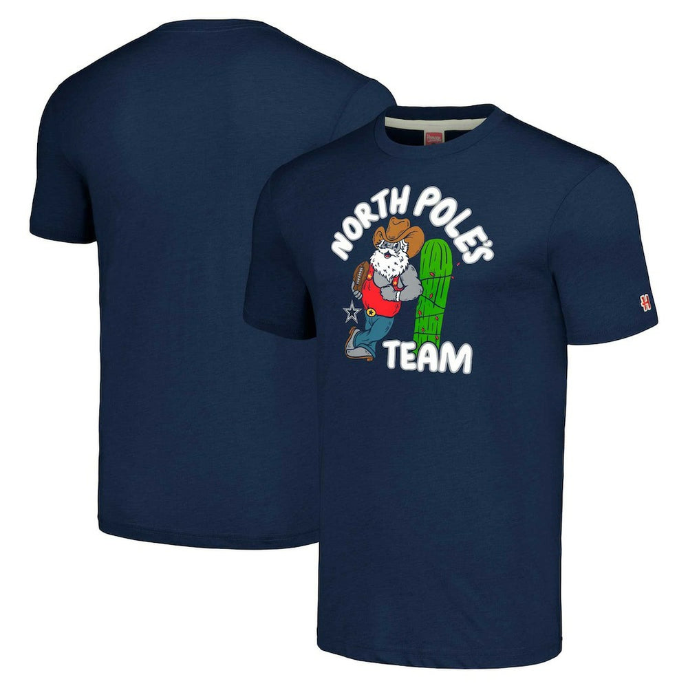 Dallas Cowboys Homage Unisex Holiday Tri-Blend T-Shirt Navy | NFL