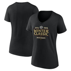 Vegas Golden Knights Fanatics Women's 2024 NHL Winter Classic V-Neck T-Shirt - Black - NHL