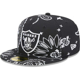 Las Vegas Raiders New Era Paisley 59FIFTY Fitted Hat Black | NFL
