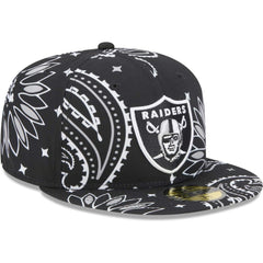 Las Vegas Raiders New Era Paisley 59FIFTY Fitted Hat Black | NFL