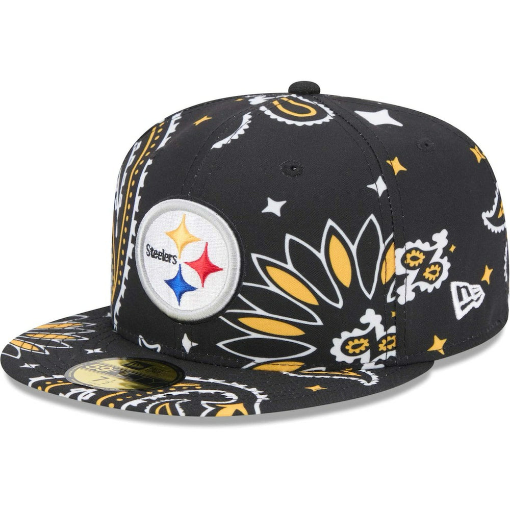 Pittsburgh Steelers New Era Paisley 59FIFTY Fitted Hat Black | NFL
