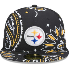 Pittsburgh Steelers New Era Paisley 59FIFTY Fitted Hat Black | NFL