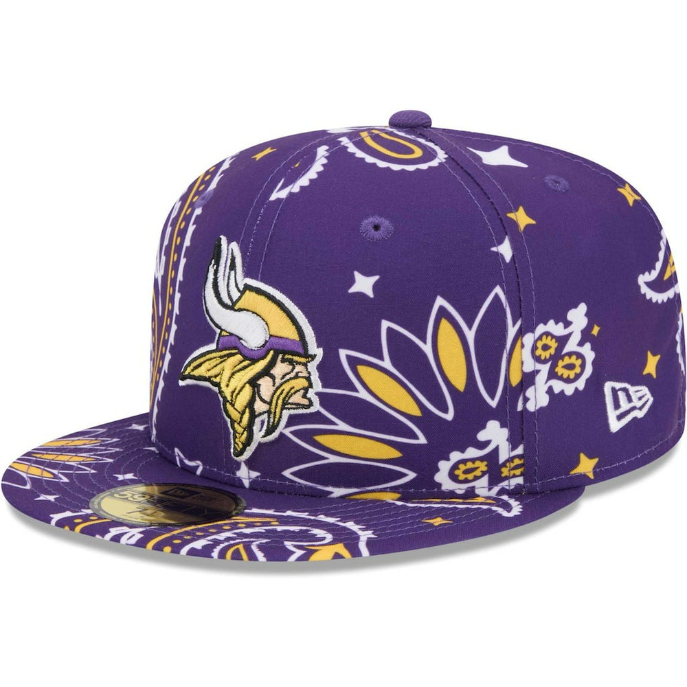 Minnesota Vikings New Era Paisley 59FIFTY Fitted Hat Purple | NFL