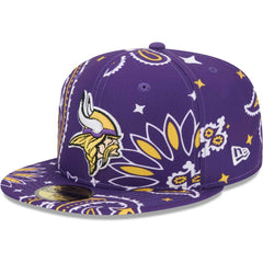 Minnesota Vikings New Era Paisley 59FIFTY Fitted Hat Purple | NFL