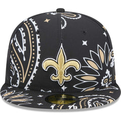 New Orleans Saints New Era Paisley 59FIFTY Fitted Hat Black | NFL