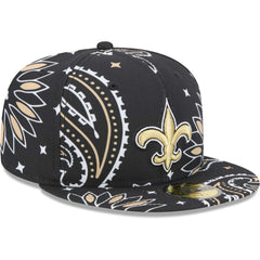 New Orleans Saints New Era Paisley 59FIFTY Fitted Hat Black | NFL