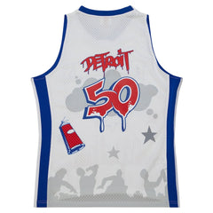 Detroit Pistons x Tats Cru Hardwood Classics Fashion Jersey White - NBA