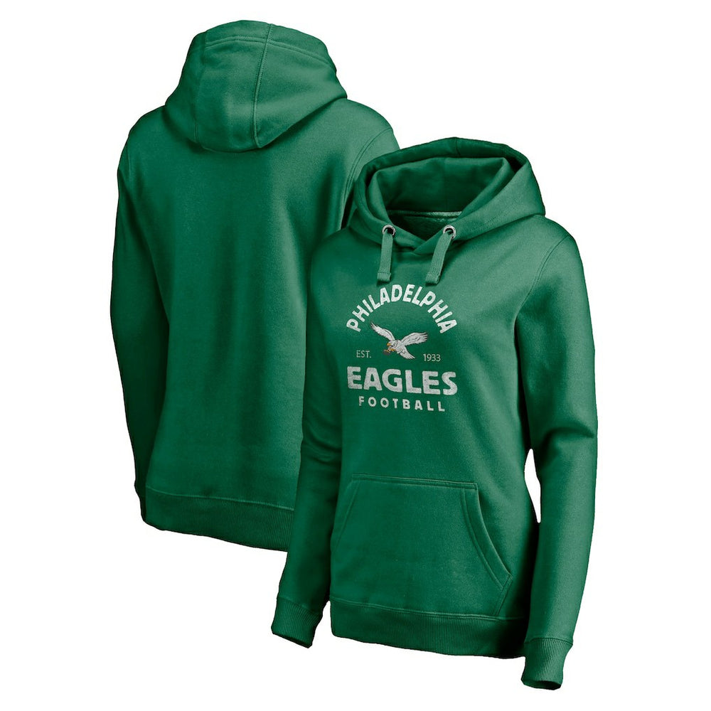 Philadelphia Eagles Women's Gridiron Classics Vintage Arch Pullover Hoodie Kelly Green | Fanatics