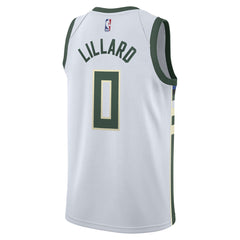 Damian Lillard Milwaukee Bucks Unisex Swingman Player Jersey Association Edition White - NBA