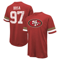 Nick Bosa San Francisco 49ers Majestic Threads Name & Number Oversized Fit T-Shirt Scarlet | NFL