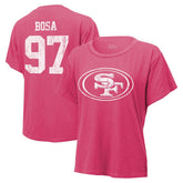 Nick Bosa San Francisco 49ers Majestic Threads Women's Name & Number T-Shirt Pink | NFL