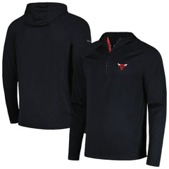 Chicago Bulls Levelwear Zander Hoodie Raglan Quarter-Zip Top Black - NBA