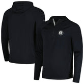 Brooklyn Nets Levelwear Zander Hoodie Raglan Quarter-Zip Top Black - NBA